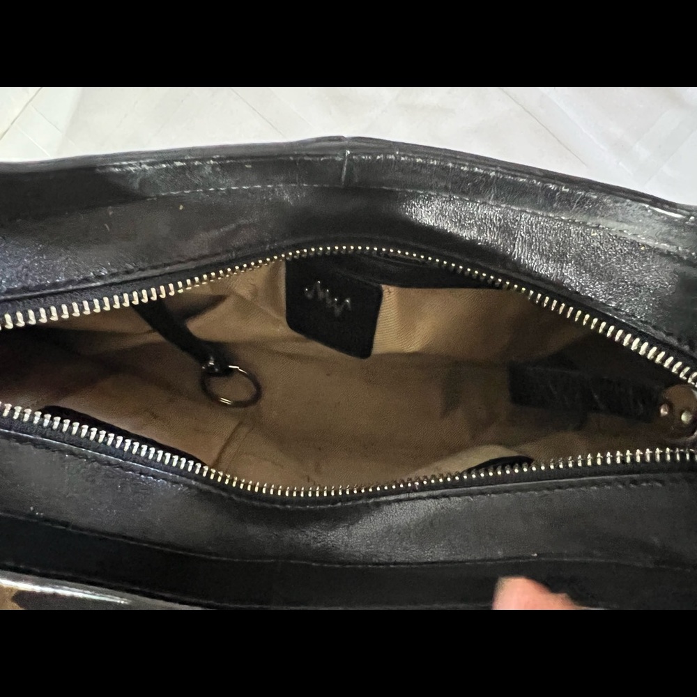 Monsac Black Leather Shoulder Bag - Picture 9 of 10